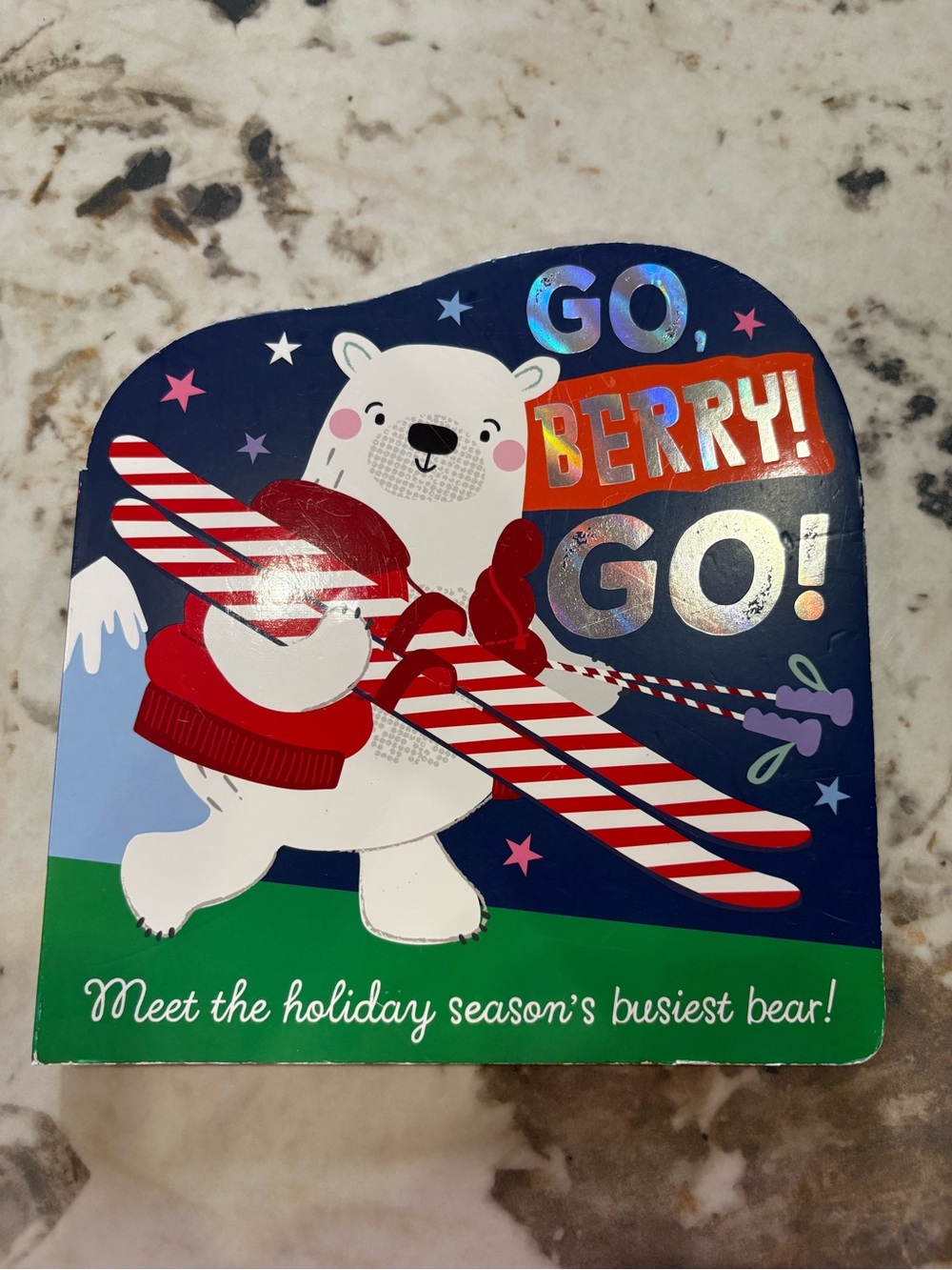 Holiday Polar Bear Kids Accessory Sticker - Navy Blue & Red
